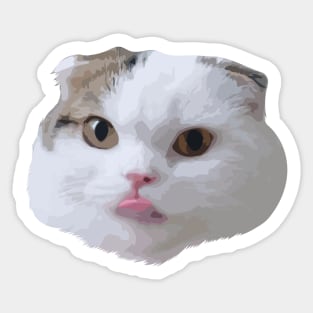 funny face cat Sticker